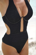 Load image into Gallery viewer, Textured Halter Neck One-Piece Swimsuit
