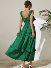 Load image into Gallery viewer, Square Neck Ruffled Maxi Dress
