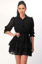 Load image into Gallery viewer, Ally 3/4 Sleeve Ruffle Dress
