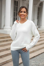 Load image into Gallery viewer, Round Neck Ribbed Long Sleeve Sweater
