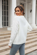 Load image into Gallery viewer, Round Neck Ribbed Long Sleeve Sweater
