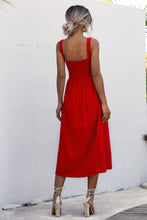 Load image into Gallery viewer, Square Neck Sleeveless Smocked Midi Dress
