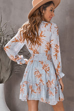 Load image into Gallery viewer, Floral Deep V Flounce Sleeve Mini Dress
