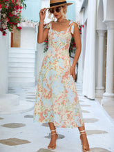 Load image into Gallery viewer, Floral Tie-Shoulder Sweetheart Neck Dress
