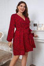 Load image into Gallery viewer, Plus Size Long Sleeve Surplice Neck Dress
