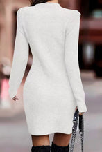 Load image into Gallery viewer, Rib-Knit Round Neck Sweater Dress

