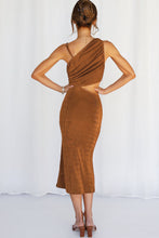 Load image into Gallery viewer, Tessa Velvet One Shoulder Cutout Midi Dress
