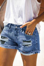 Load image into Gallery viewer, Camo Patchwork Denim Shorts
