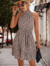 Load image into Gallery viewer, Floral Frill Trim Keyhole Sleeveless Dress
