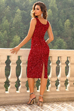 Load image into Gallery viewer, Sequin Sleeveless Slit Dress
