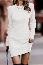 Load image into Gallery viewer, Rib-Knit Round Neck Sweater Dress

